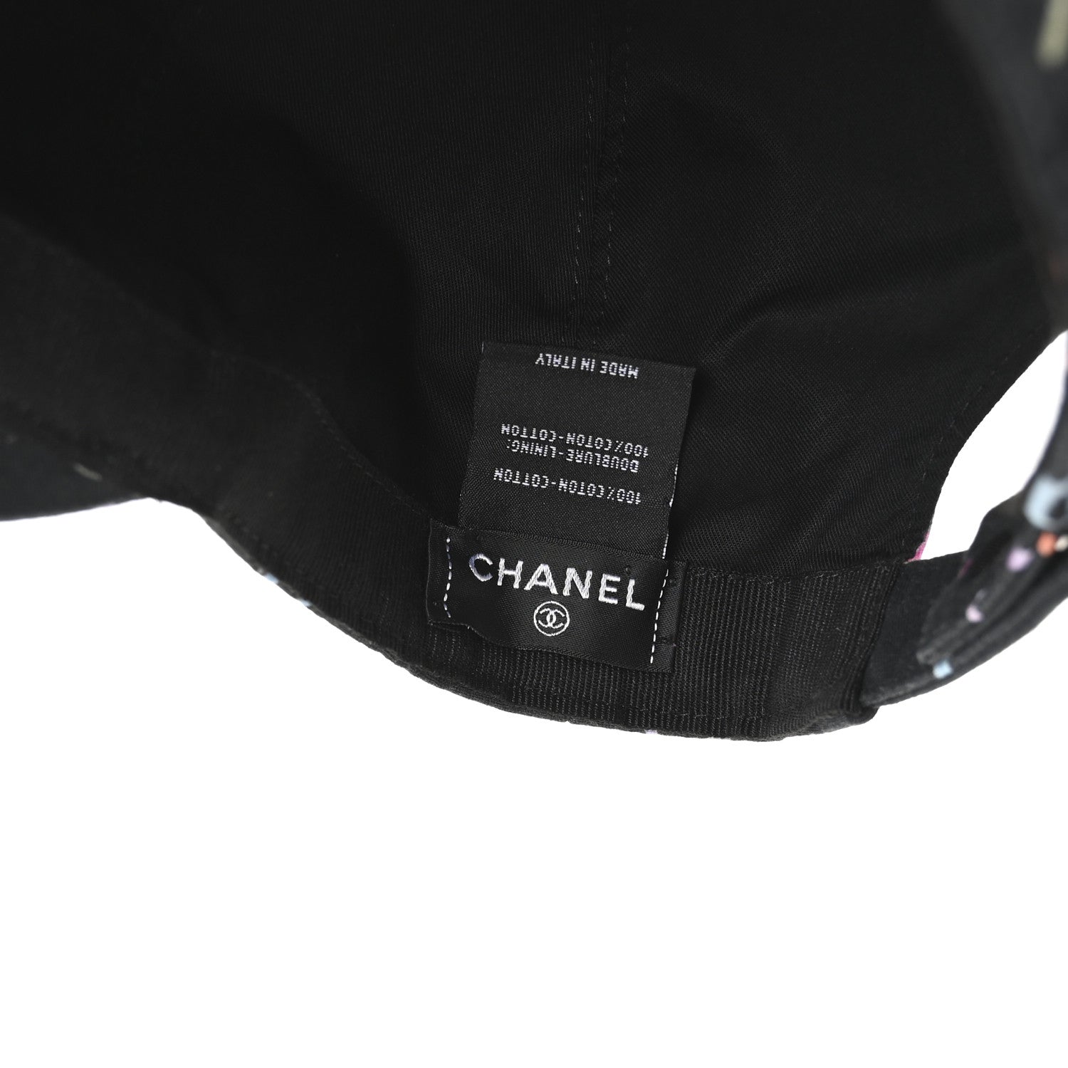 Chanel Cotton CC Cap Hat Black Multicolor 8 of 9