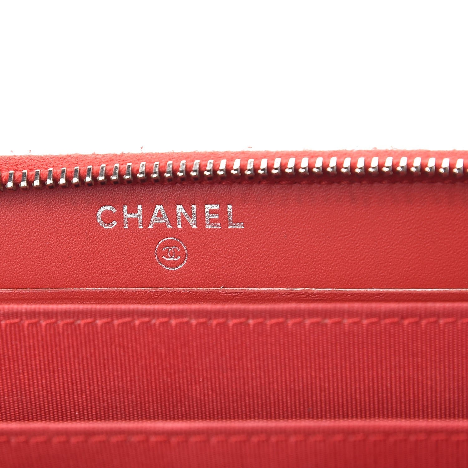Chanel Lambskin Studded Small Timeless CC Zip Around Wallet Red 6 of 9