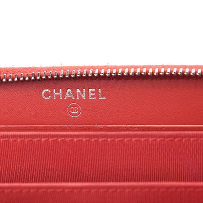 Chanel Lambskin Studded Small Timeless CC Zip Around Wallet Red 6 of 9