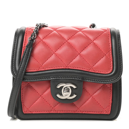 Chanel Lambskin Quilted Mini Graphic Flap Bag Red Black White 1 of 16