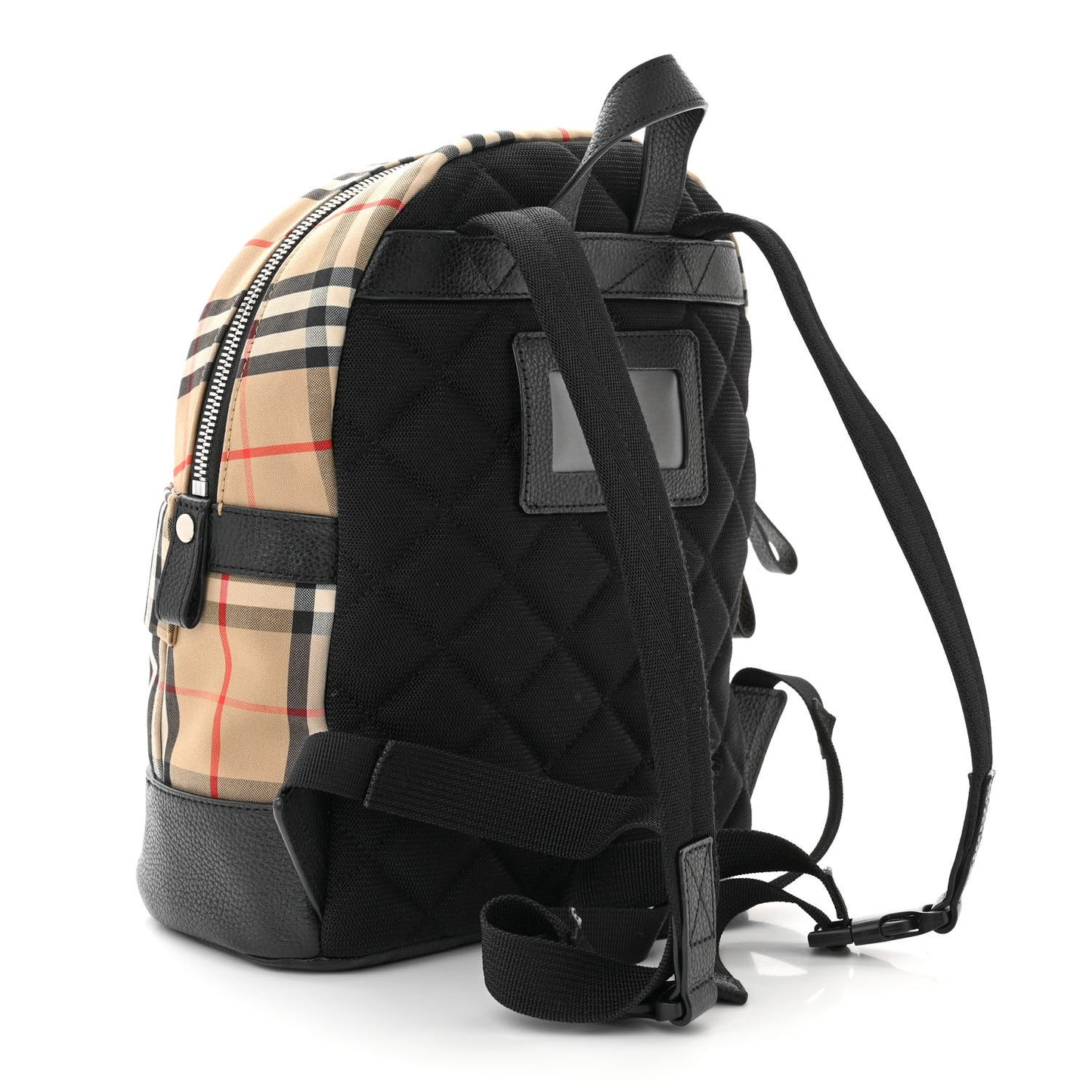 House Check Canvas Calfskin Small Nico Backpack Archive Beige