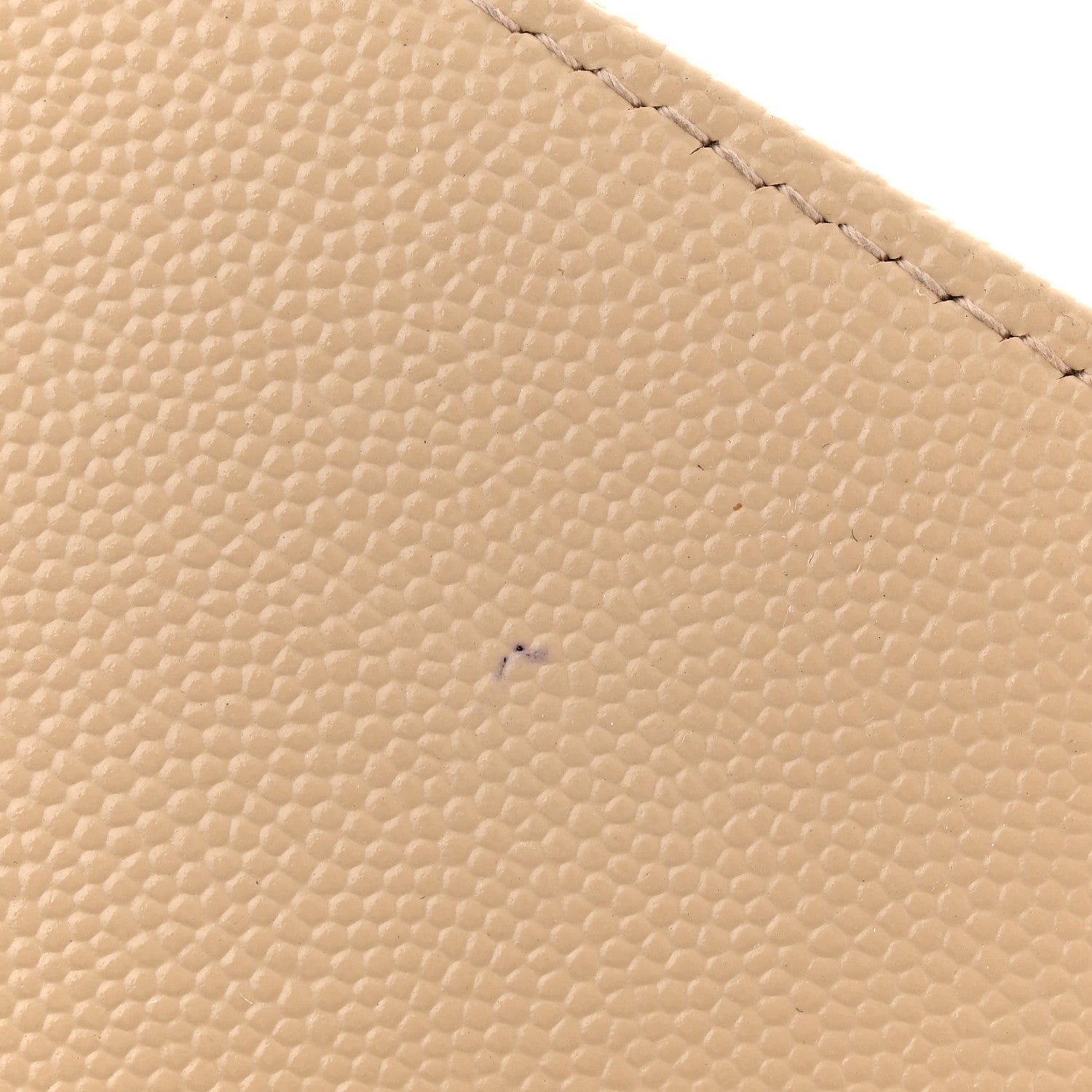 Saint Laurent Grain De Poudre Matelasse Chevron Monogram Chain Wallet Dark Beige 11 of 12
