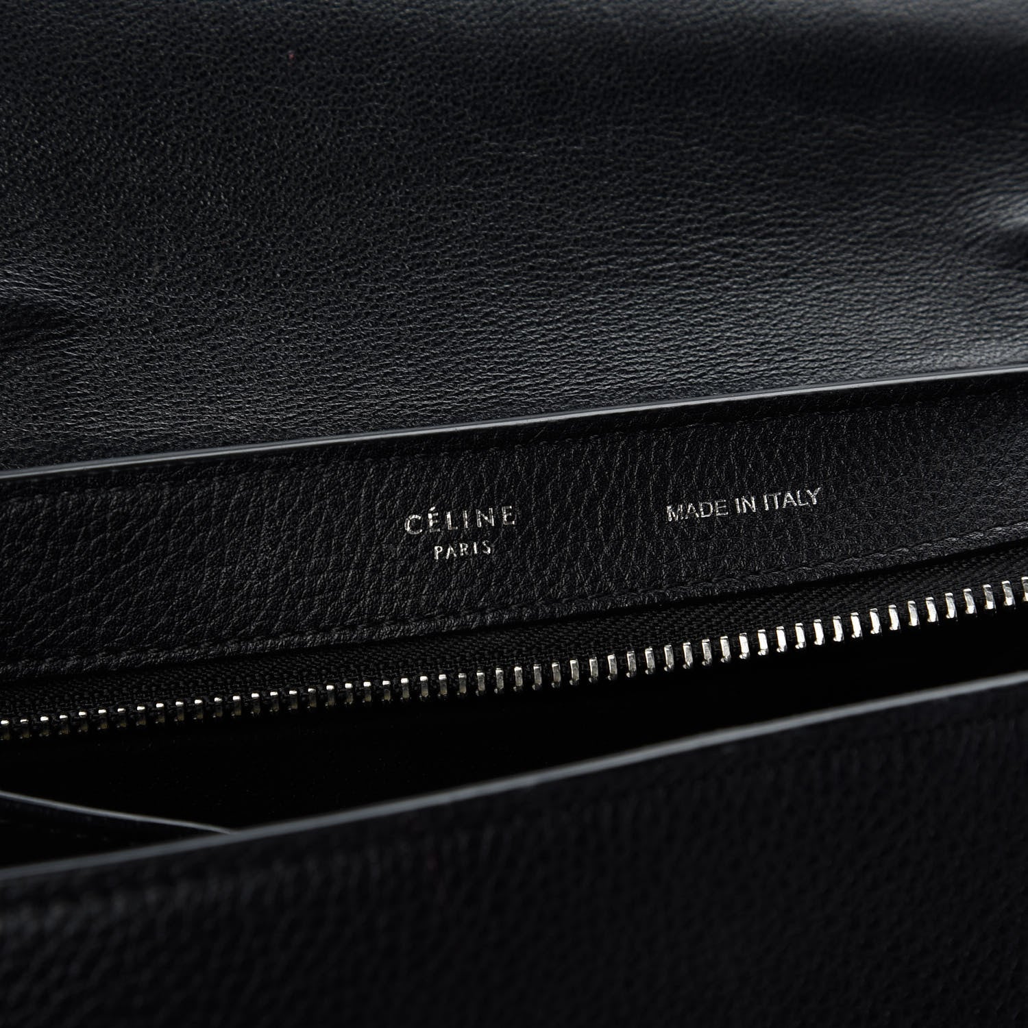 Celine Drummed Calfskin Suede Small Trapeze Black 8 of 9