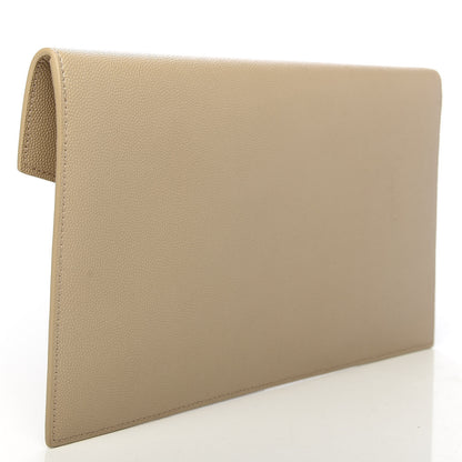 Saint Laurent Grain De Poudre Uptown Pouch Dark Beige 3 of 7