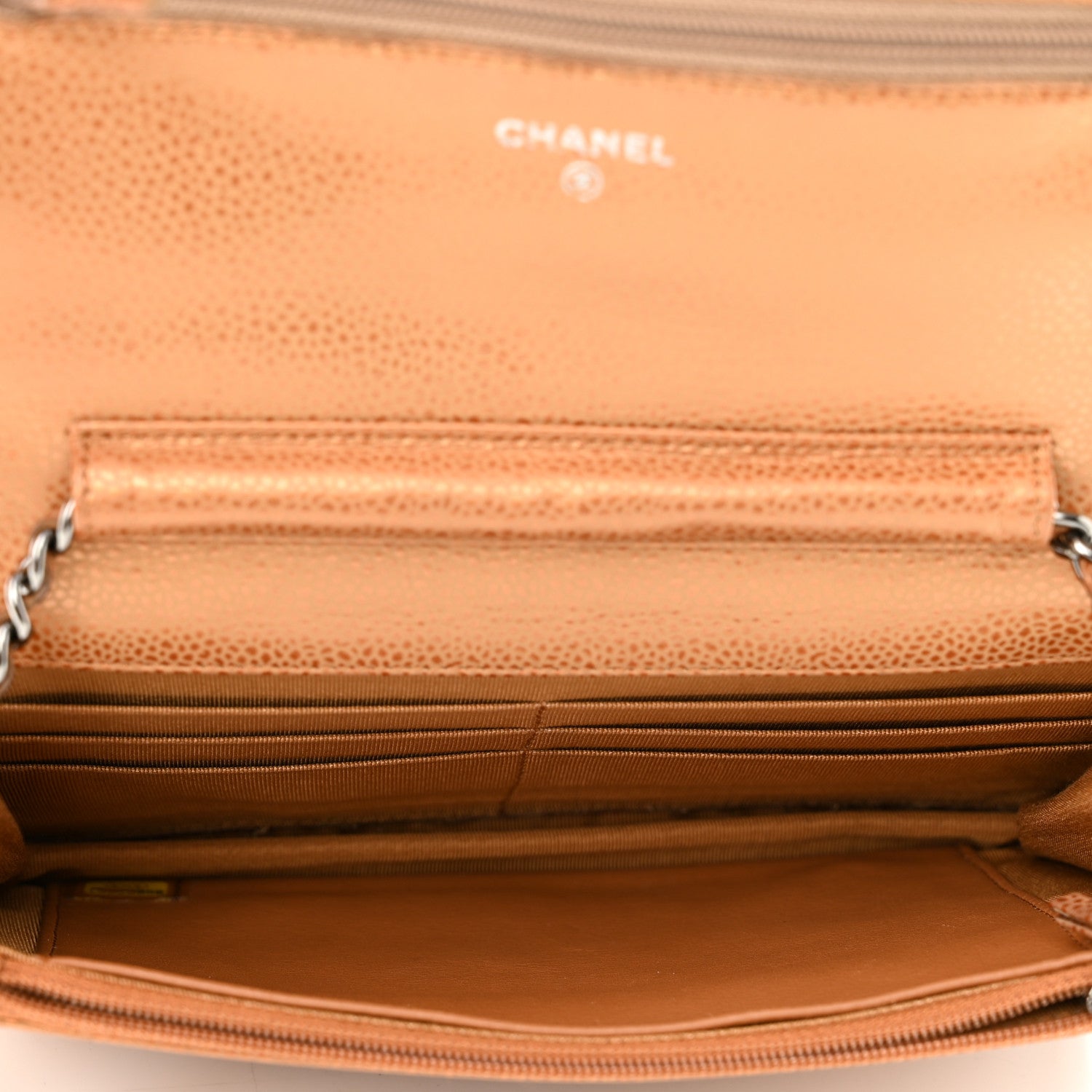 Chanel Metallic Caviar Quilted Wallet On Chain WOC Copper 5 of 12