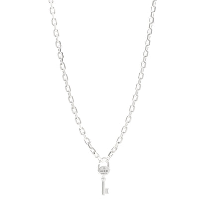 Gucci Sterling Silver Trademark Key Pendant Necklace 1 of 5