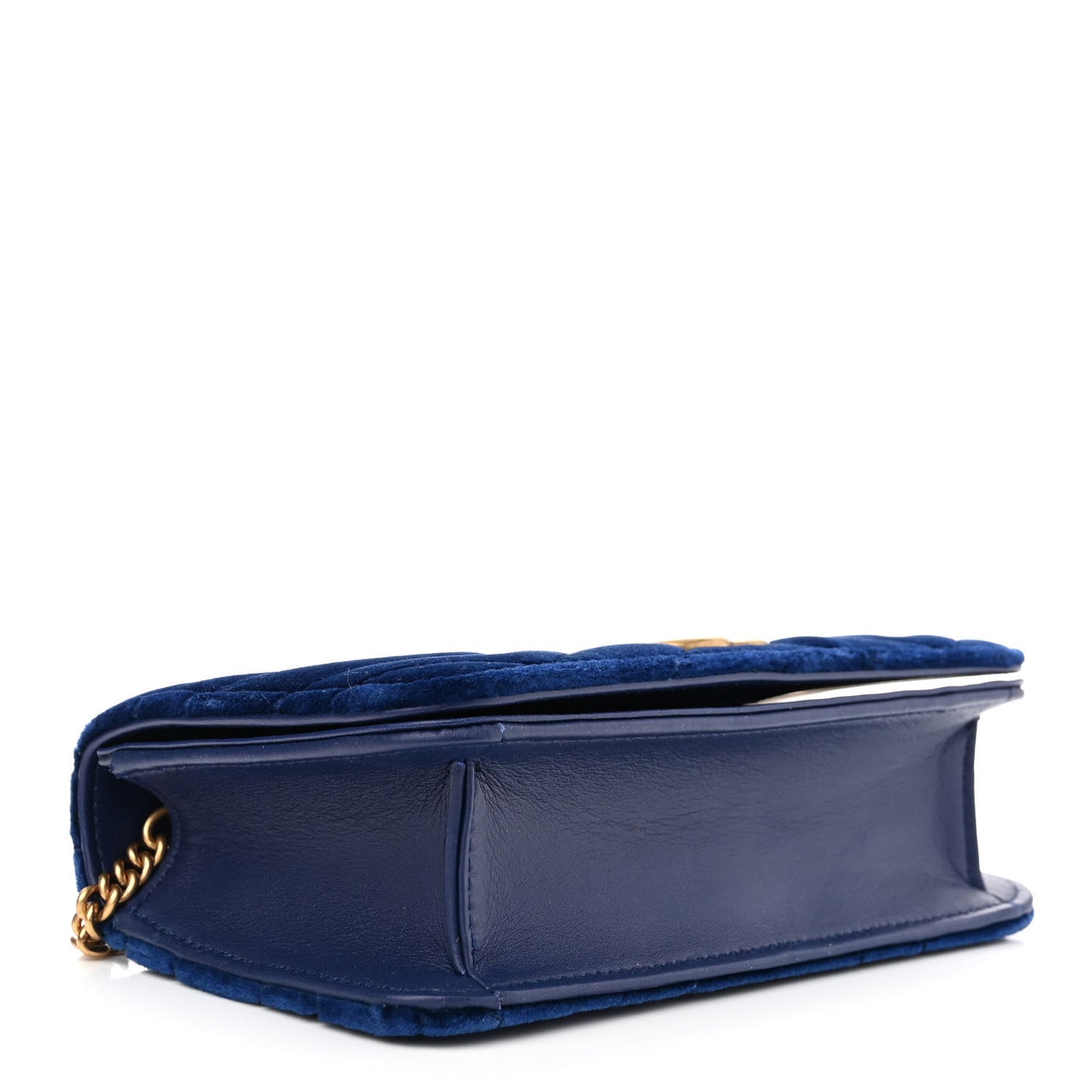 Velvet Matelasse GG Marmont Mini Bag Cobalt Blue