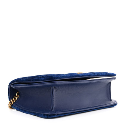 Gucci Velvet Matelasse GG Marmont Mini Bag Cobalt Blue 4 of 12