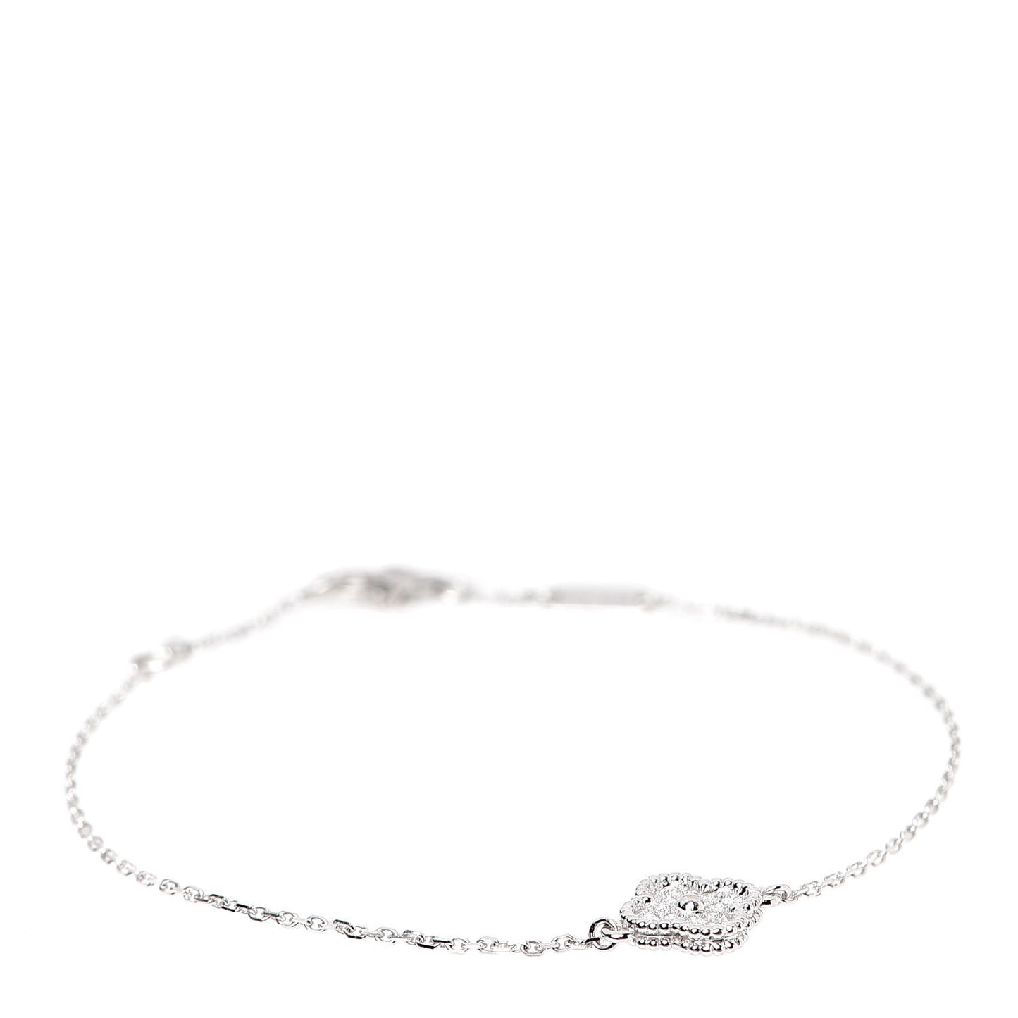 18K White Gold Diamond Sweet Alhambra Bracelet