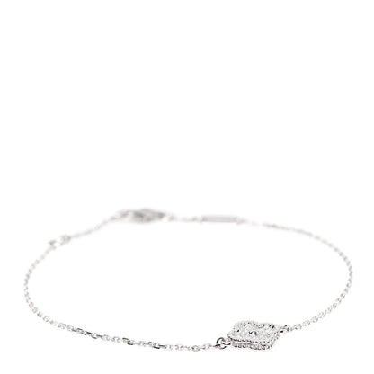 Van Cleef & Arpels 18K White Gold Diamond Sweet Alhambra Bracelet 1 of 5