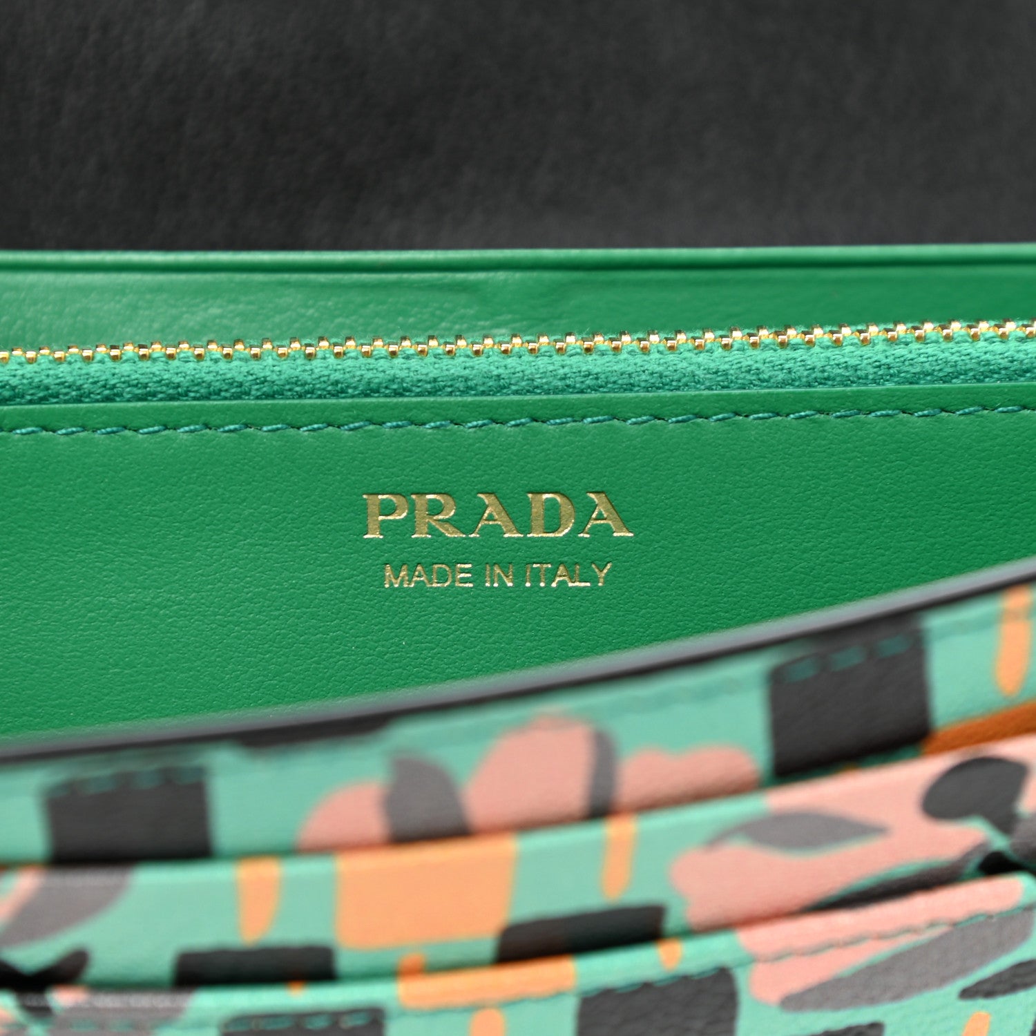 Prada Goatskin Floral Print Continental Flap Travel Wallet Mango 7 of 9