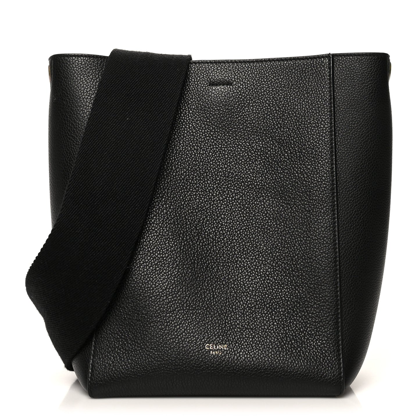 Soft Grained Calfskin Small Sangle Bucket Bag Black