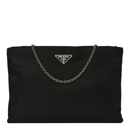Prada Tessuto Nylon Soft Calf Chain Bag Black 2 of 9