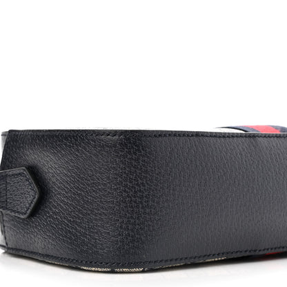 Gucci GG Supreme Monogram Textured Dollar Calfskin Web Small Ophidia Camera Bag Beige Blue 9 of 11