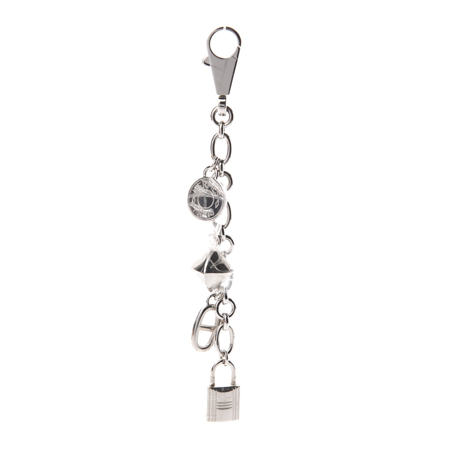 Hermes Palladium Olga Bag Charm Silver 1 of 3