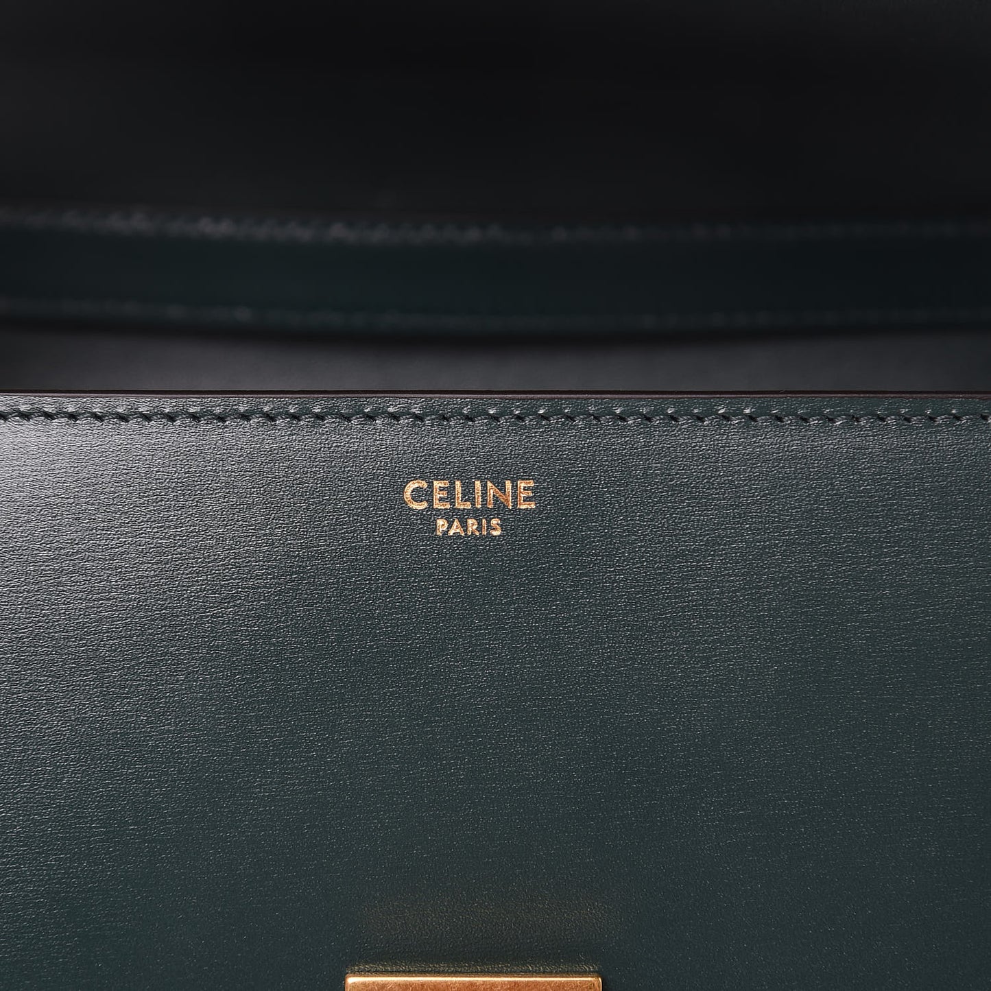 Box Calfskin Medium Classic Box Flap Bag Dark Green