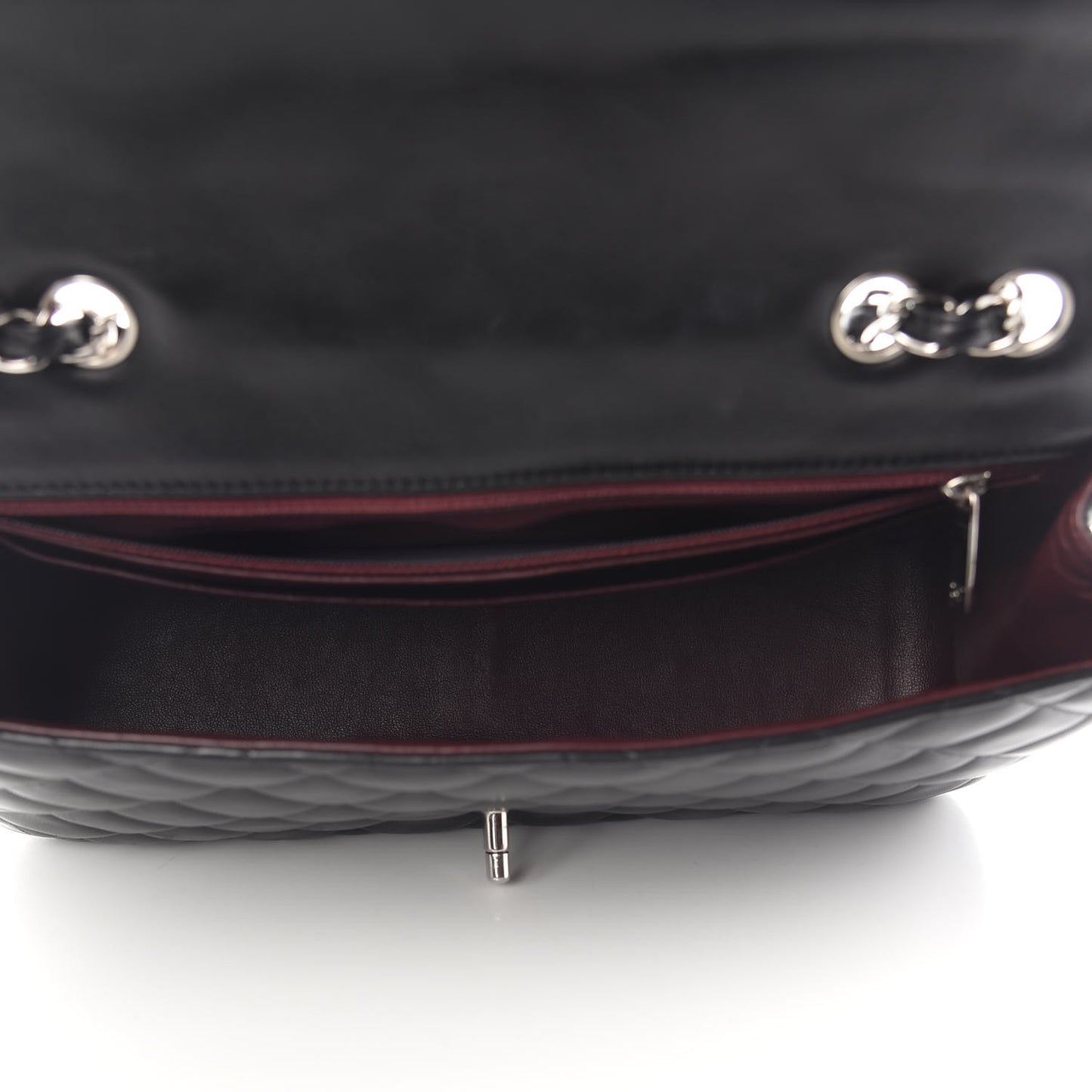 Lambskin Quilted Jumbo Single Flap Black