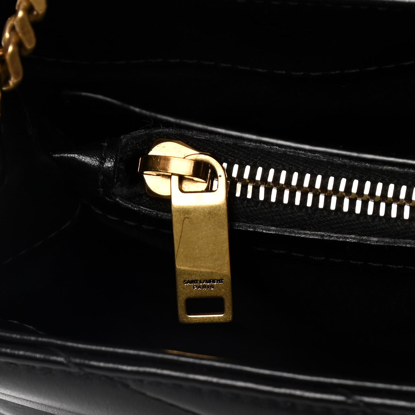 Calfskin Y Quilted Monogram Small Loulou Chain Satchel Black
