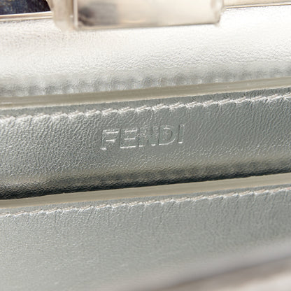 Fendi Rock Millenium Laminata Small Peekaboo I SEE U Satchel Argento 7 of 11
