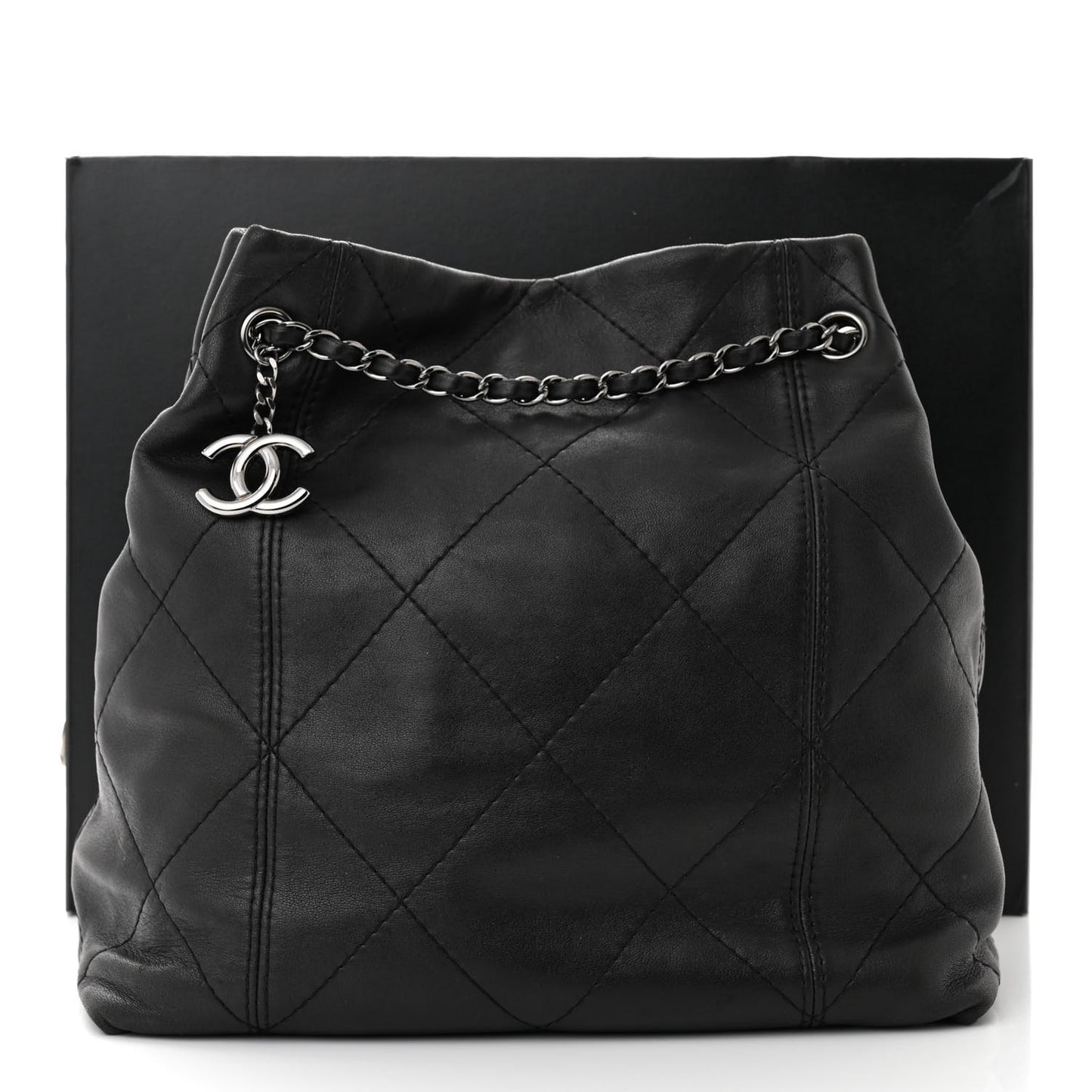 Lambskin Quilted Small Soft Touch Shoulder Bag Black