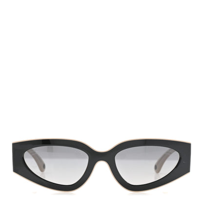 Chanel Acetate Cat Eye Sunglasses 6056 Black Beige 2 of 8