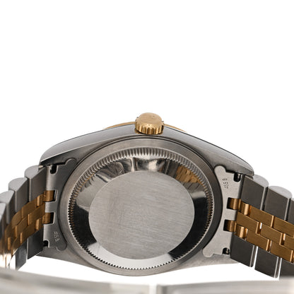 Rolex Stainless Steel 18K Yellow Gold 36mm Oyster Perpetual Datejust Watch Champagne Linen 16233 4 of 4