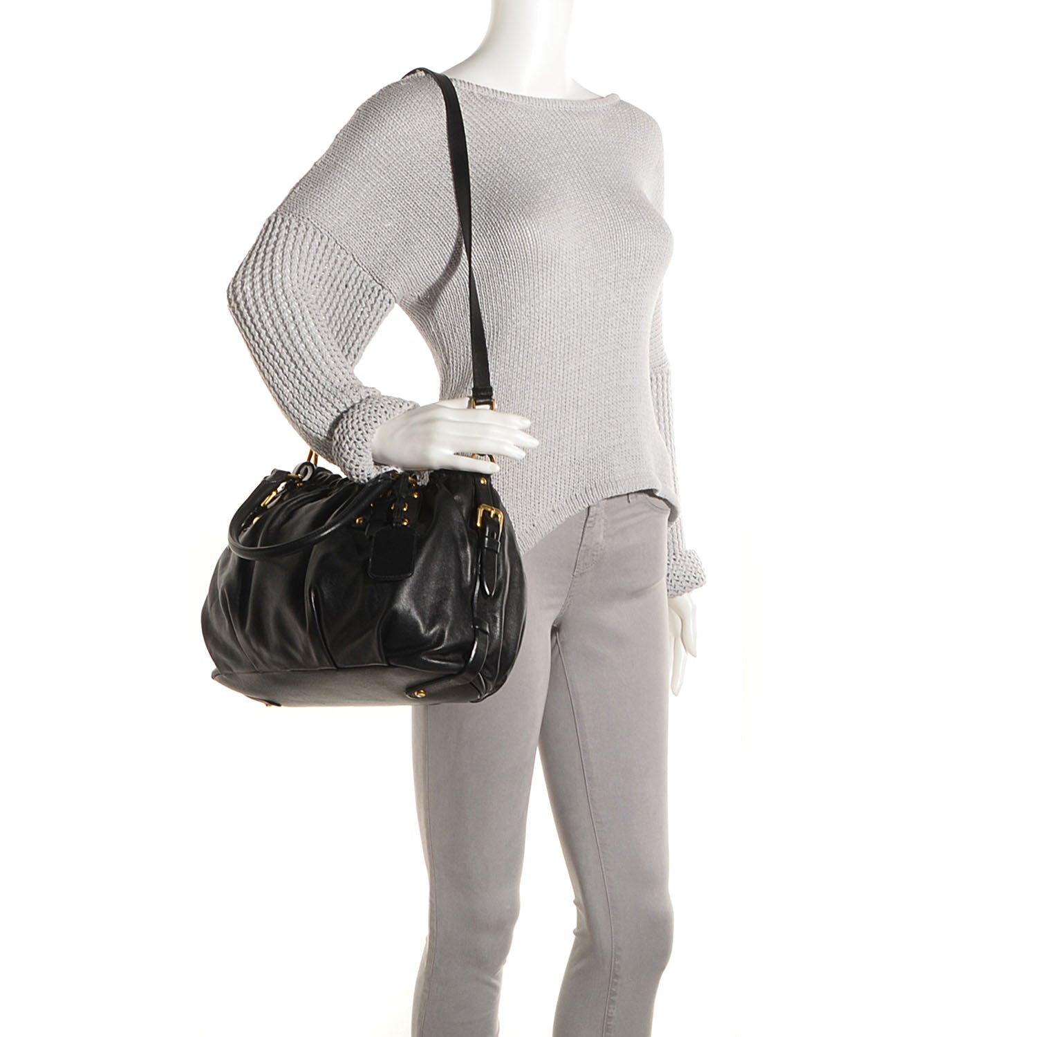 Prada Soft Calf Shopping Bag Nero Black 2 of 11
