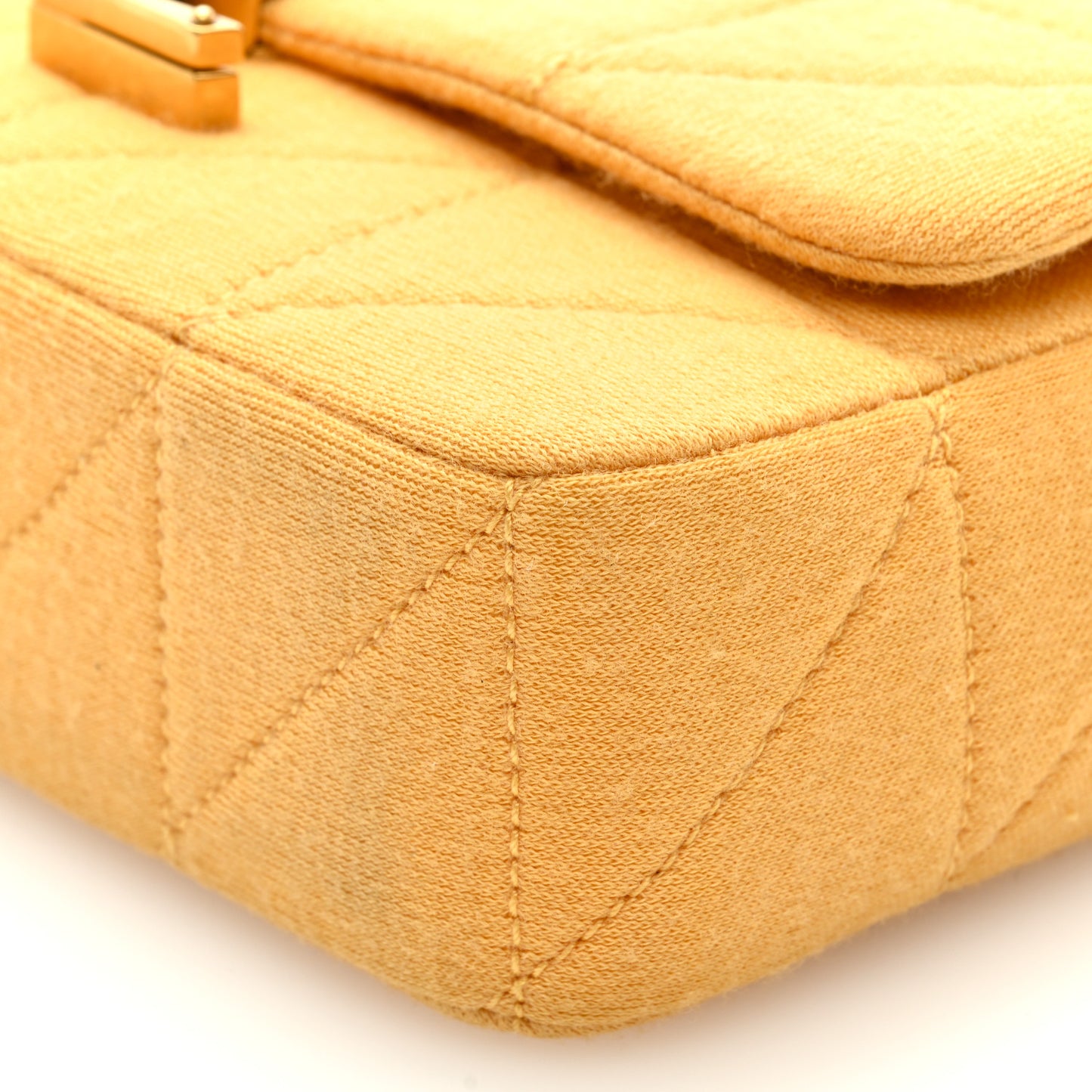 Jersey Wool Patchwork Monogram Mini Jamie Baguette Yellow