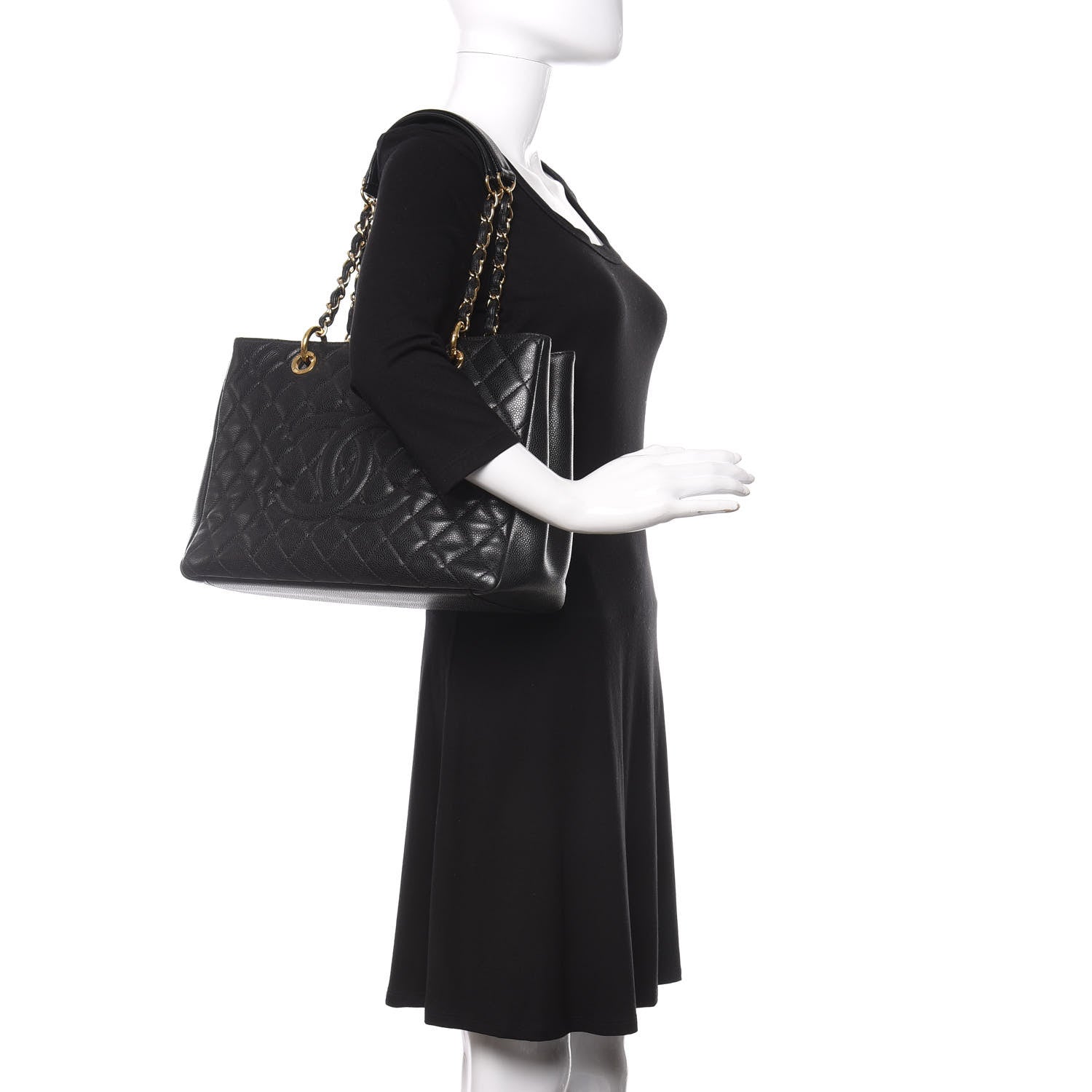 Chanel Caviar Quilted Grand Shopping Tote GST Black 2 of 12