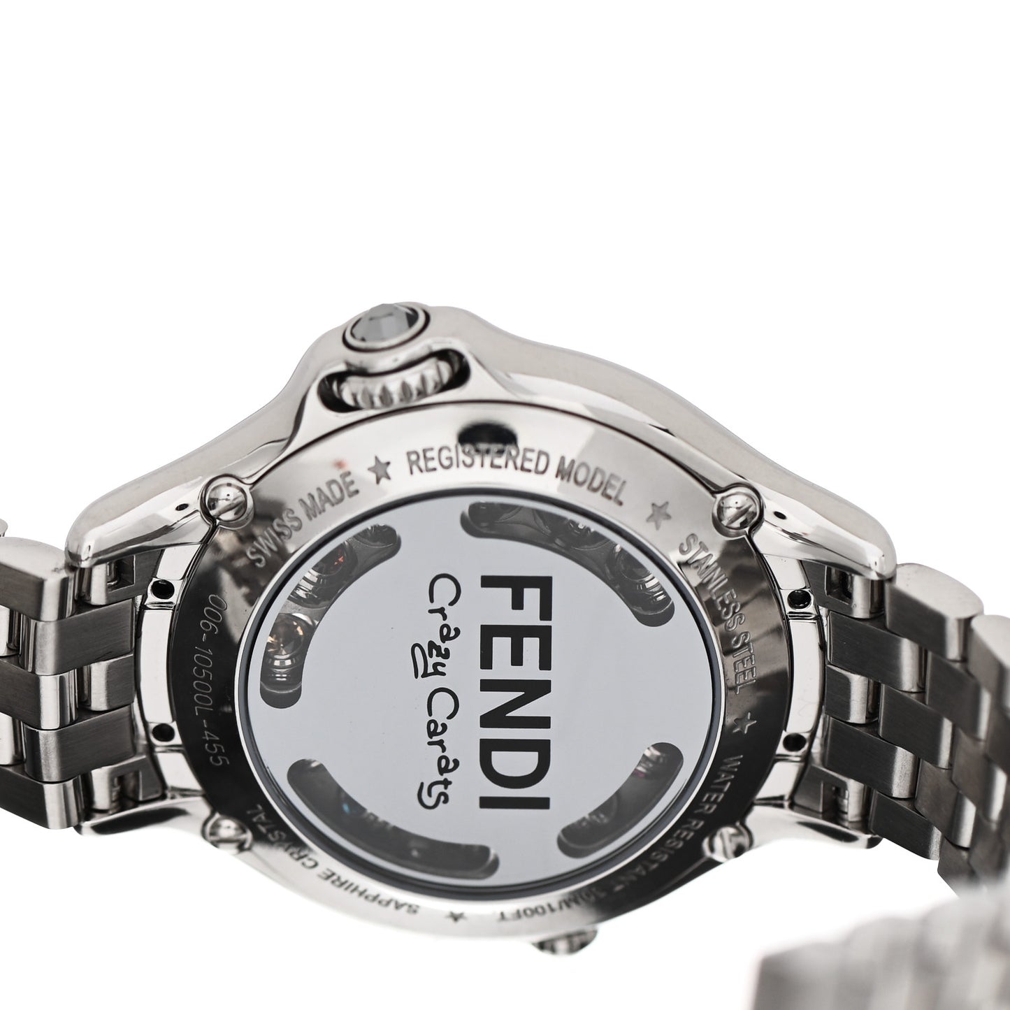 Stainless Steel Diamond Topaz 33mm Crazy Carats Quartz Watch Black
