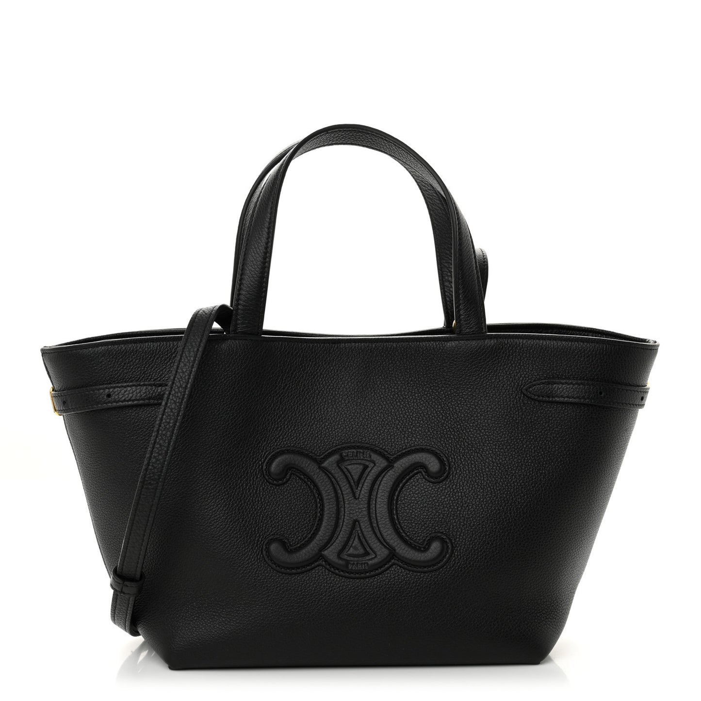 Grained Calfskin Triomphe Mini Cabas Anais Black
