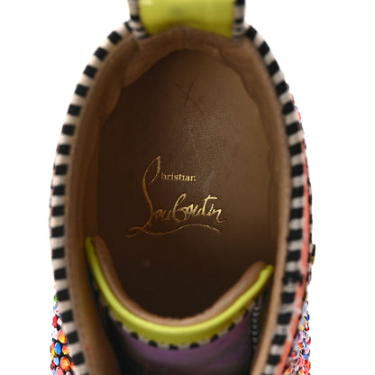 Christian Louboutin Patent Suede Crystal Embellished Orlato Flat Sneakers 37 Multicolor 8 of 8