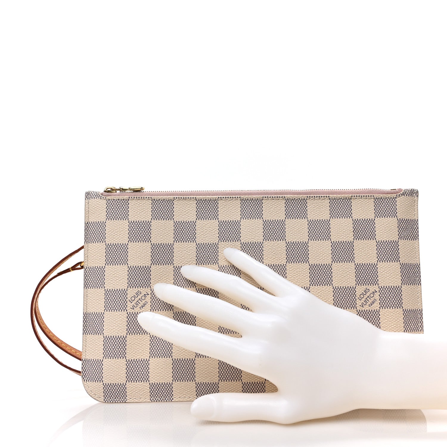 Louis Vuitton Damier Azur Neverfull MM GM Pochette Rose Ballerine 2 of 6