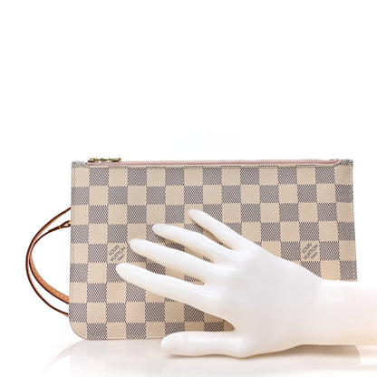 Louis Vuitton Damier Azur Neverfull MM GM Pochette Rose Ballerine 2 of 6