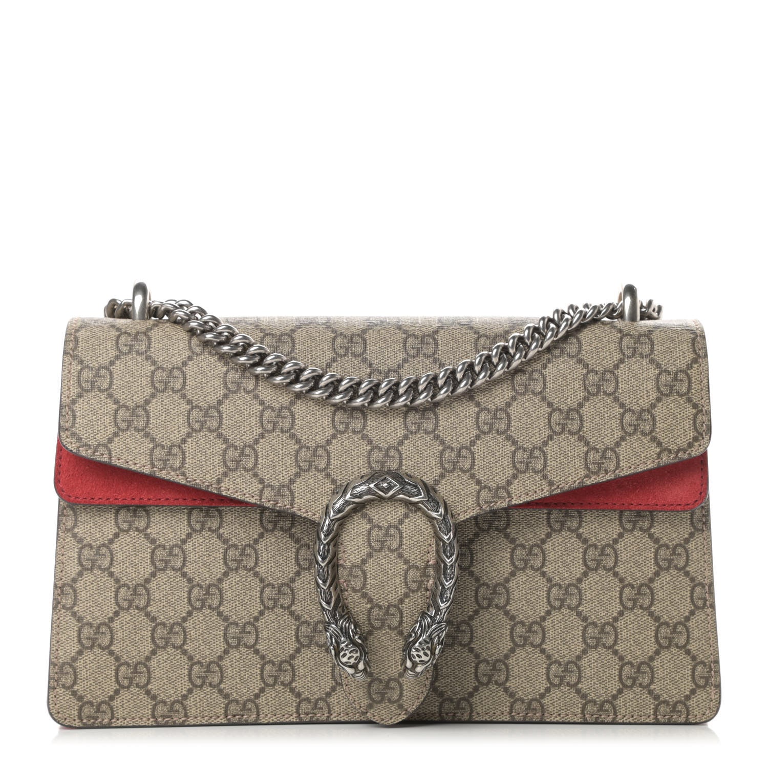 Gucci GG Supreme Monogram Small Dionysus Shoulder Bag Red 1 of 13