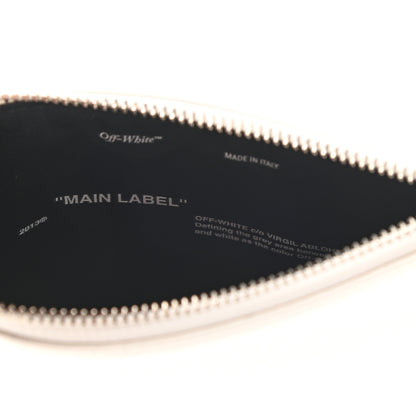 Off-White Saffiano Striped Diag Flat Pouch White Black 6 of 7