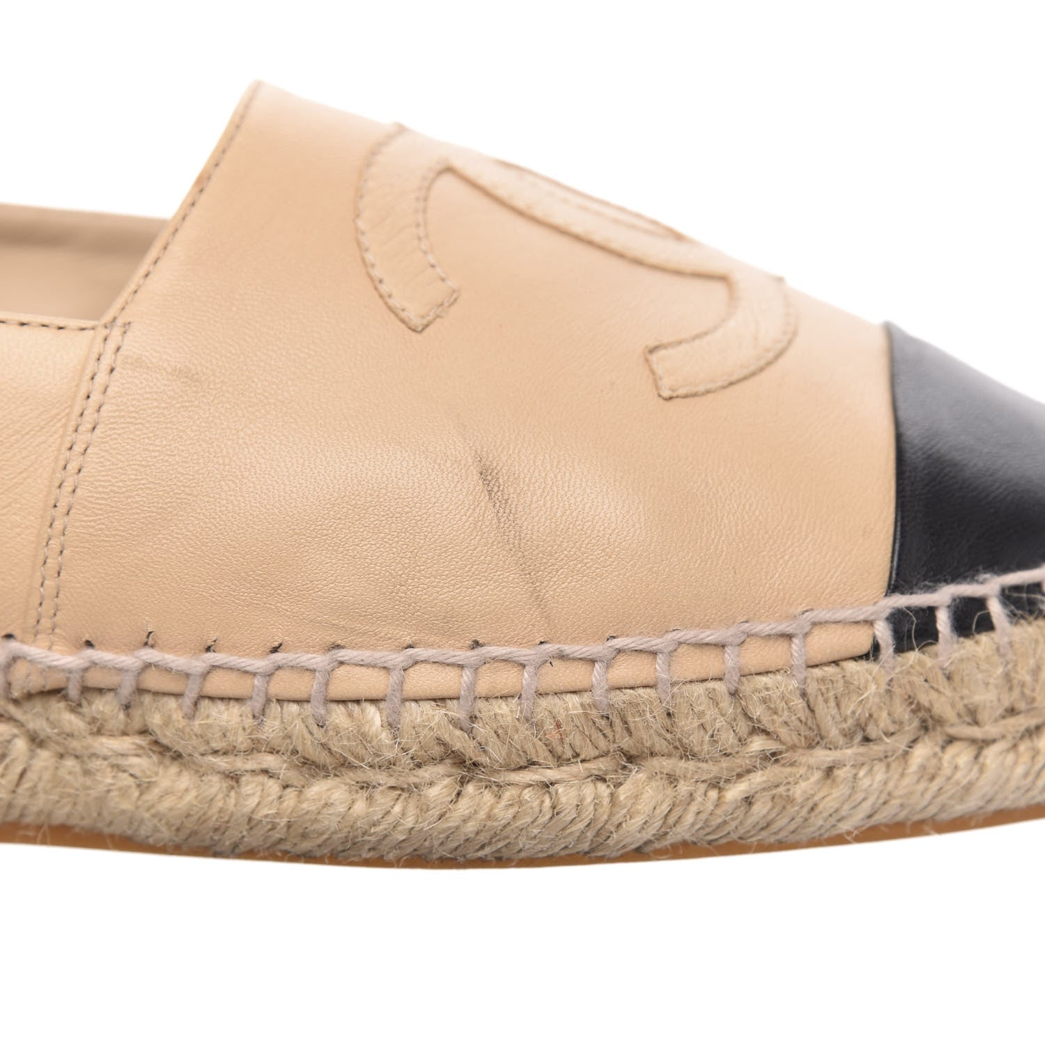Chanel Lambskin CC Espadrilles 38 Beige Black 11 of 11