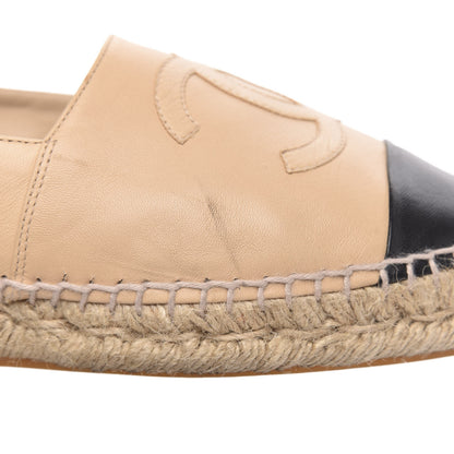 Chanel Lambskin CC Espadrilles 38 Beige Black 11 of 11