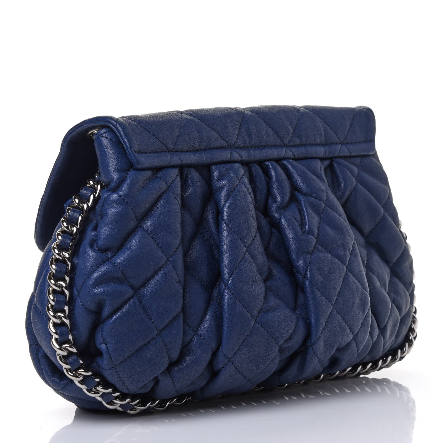 Chanel Washed Lambskin Quilted Medium Chain Around Messenger Blue 2 of 4
