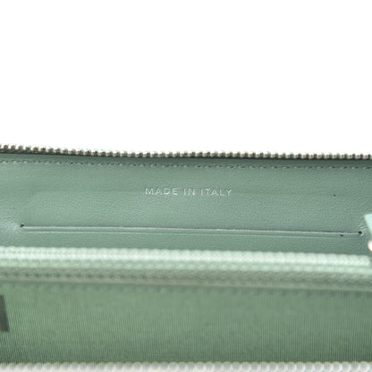Chanel Faded Patent Calfskin Quilted Small Zip Around Wallet Green 7 of 13