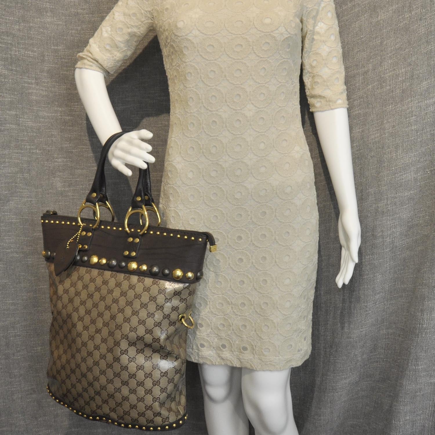 Gucci Crystal Monogram Babouska Shoulder Tote 2 of 9