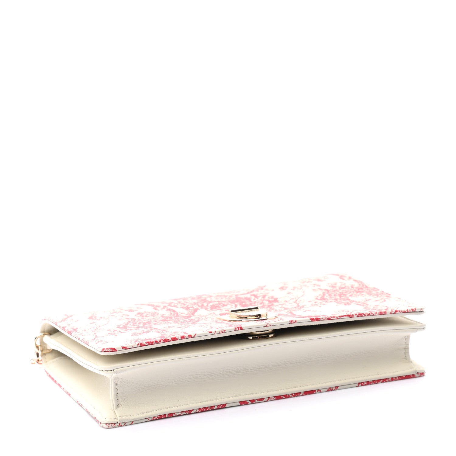 Christian Dior Patent Toile de Jouy Diorama Wallet On Chain Pouch Red 4 of 9