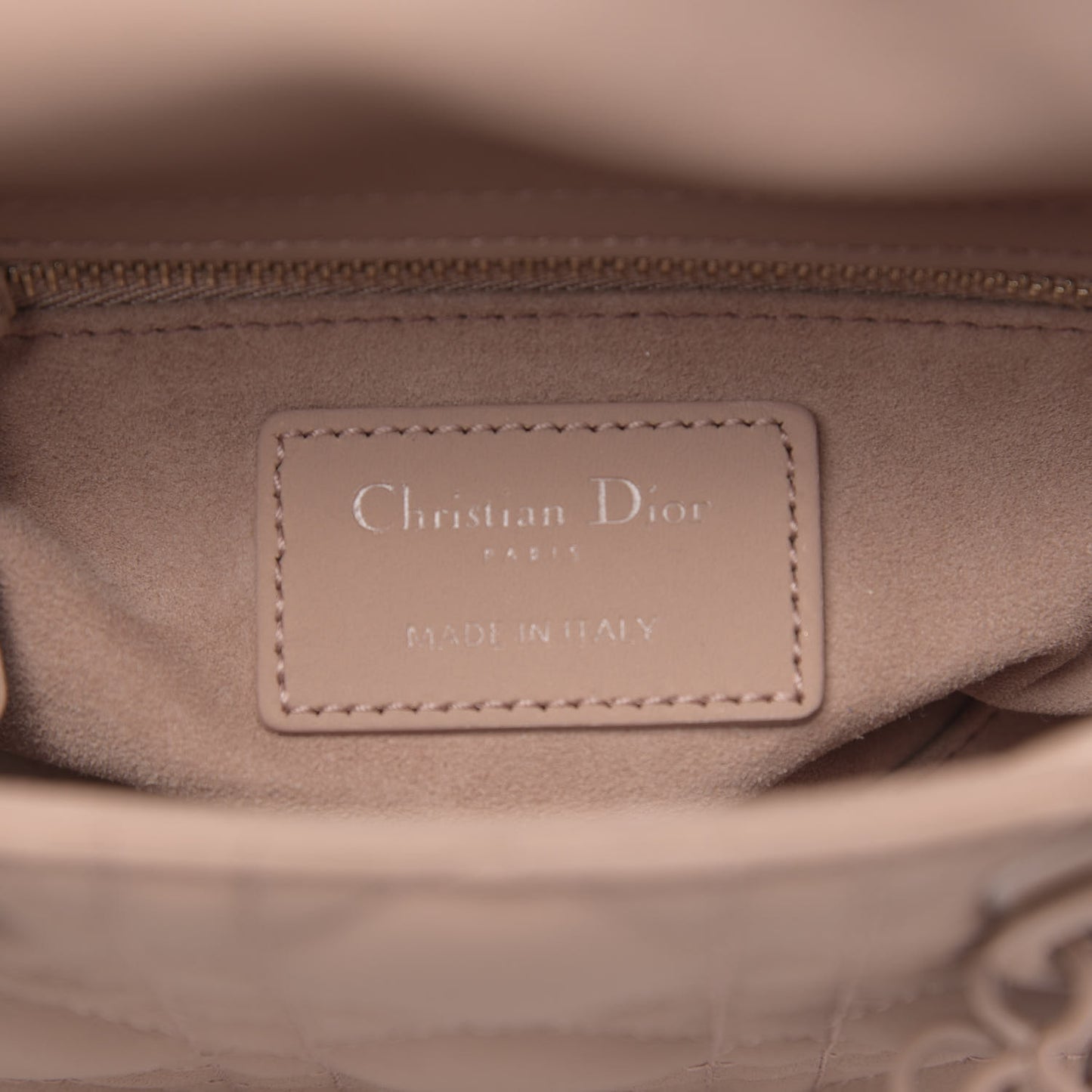 Ultra Matte Calfskin Cannage Mini Lady Dior Light Beige