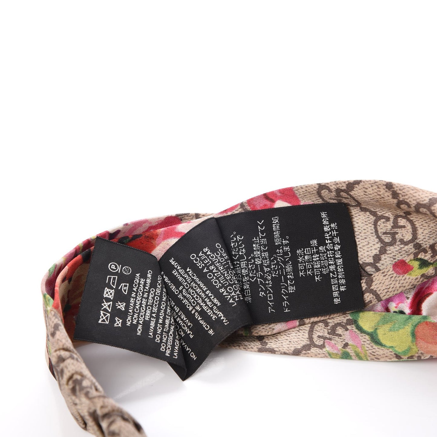 Silk Monogram Blooms Print Headband Antique Rose