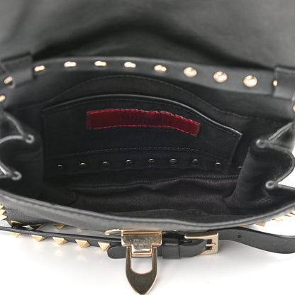 Valentino Garavani Vitello Mini Rockstud Flap Saddle Crossbody Bag Black 5 of 8