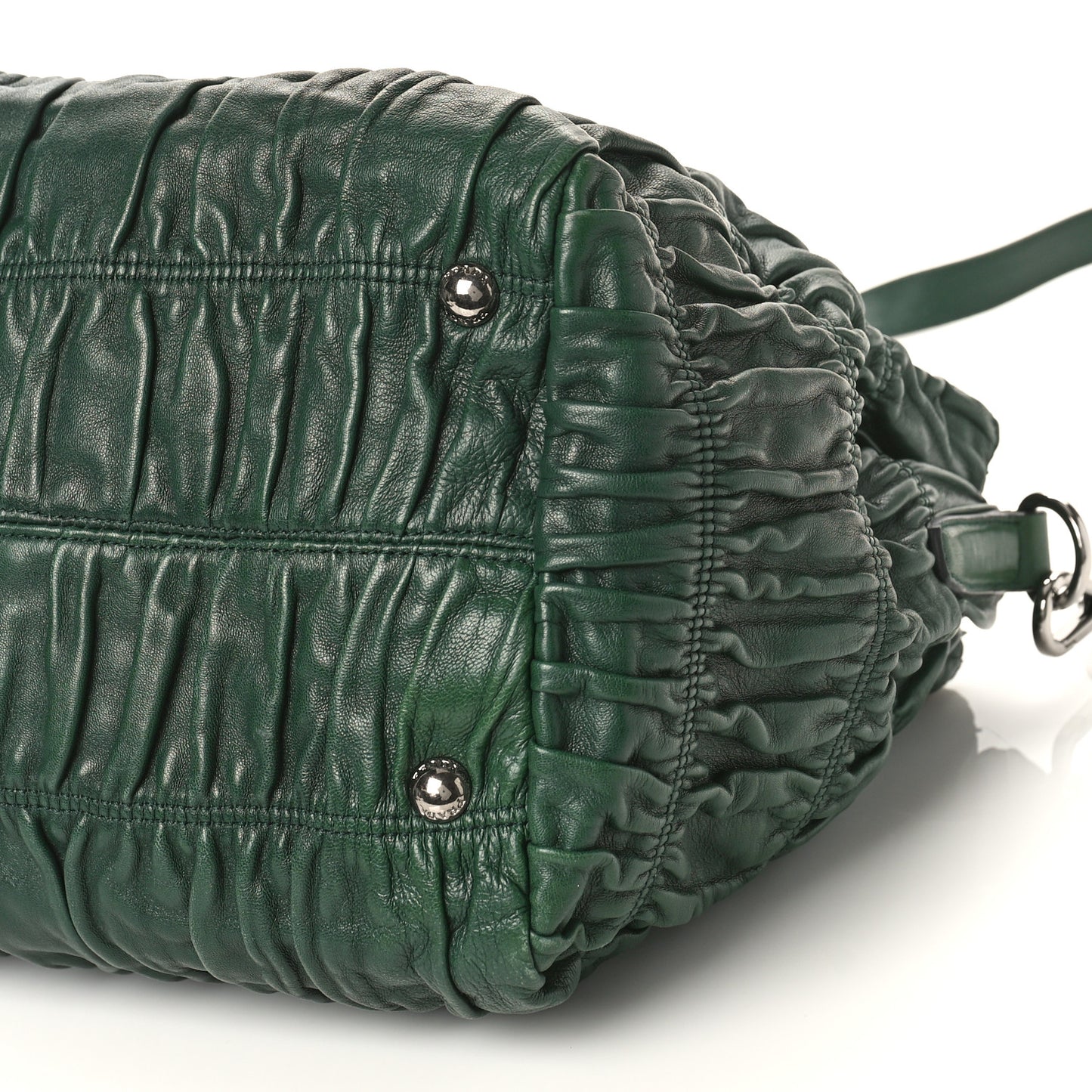 Nappa Gaufre Double Zip Tote Green