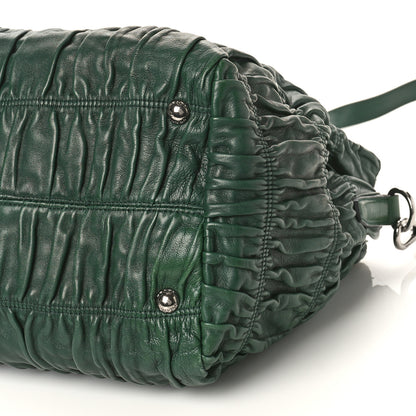 Prada Nappa Gaufre Double Zip Tote Green 8 of 12