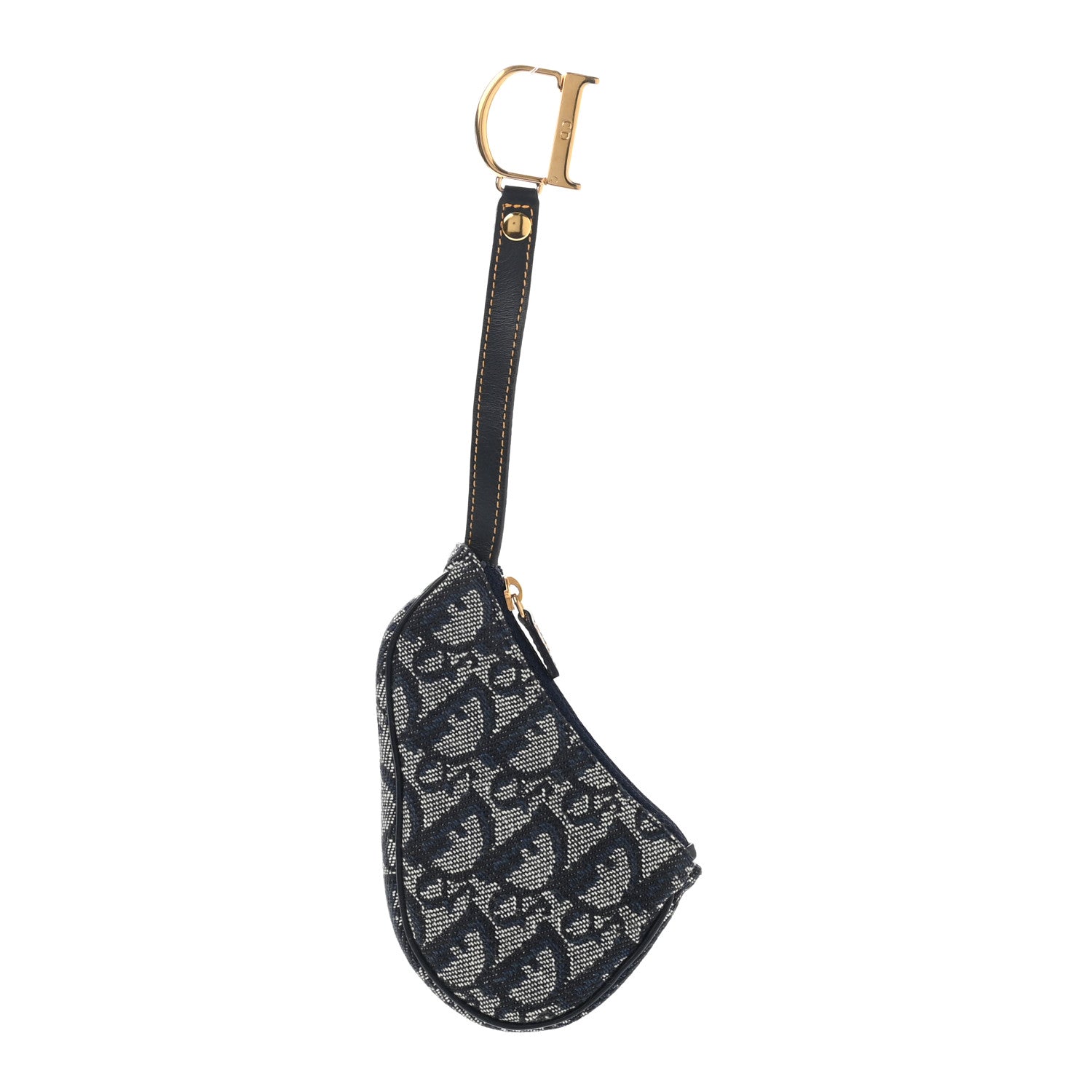 Christian Dior Monogram Saddle Coin Purse Navy 1 of 6