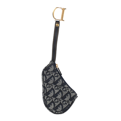 Christian Dior Monogram Saddle Coin Purse Navy 1 of 6