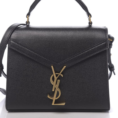 Saint Laurent Grain de Poudre Mini Classic Monogram Cassandra Top Handle Black 9 of 9